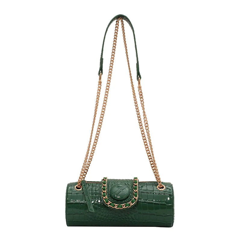 Barrel Shaped PU Leather Women's Shoulder Bag