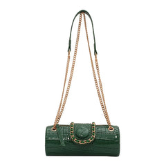 Barrel Shaped PU Leather Women's Shoulder Bag