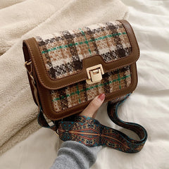 Classical Woolen Flap Bag Women Crossbody Lady Bag