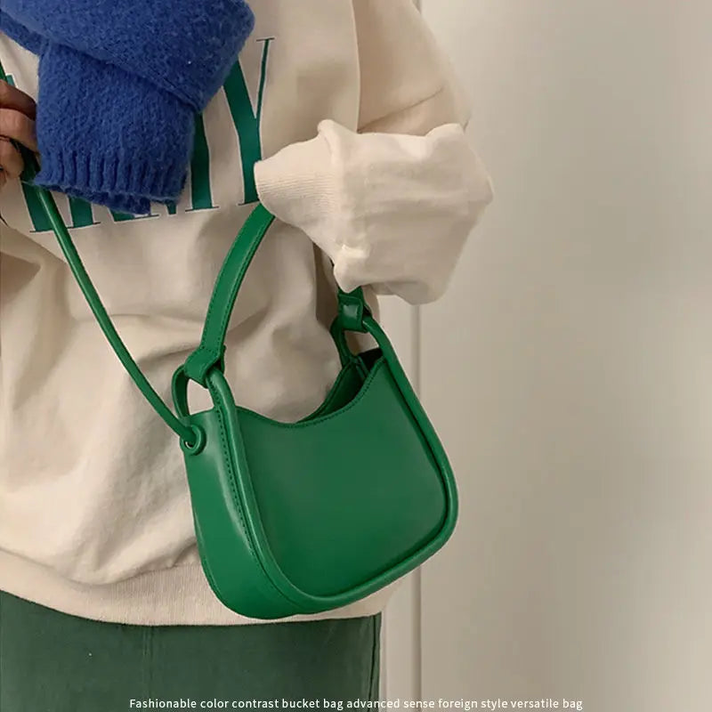 Green Top Handle Bags Women's Leather Shoulder Bags