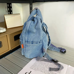 Small Denim Backpacks For Women 100% Cotton School Bags