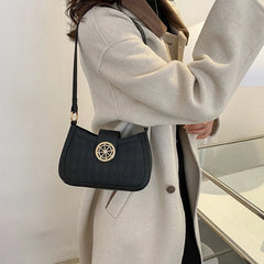 Retro Contrast Handbag Underarm Bag for Women