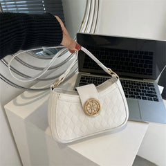 Retro Contrast Handbag Underarm Bag for Women