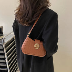 Retro Contrast Handbag Underarm Bag for Women