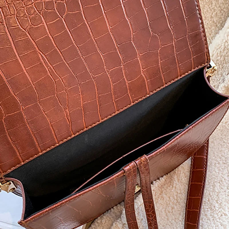 Crocodile Pattern Shoulder Bag Crossbody Handbag Phone Purse
