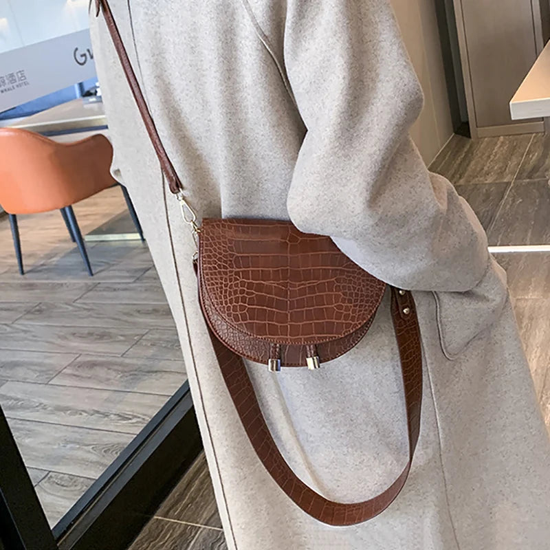 Crocodile Pattern Shoulder Bag Crossbody Handbag Phone Purse