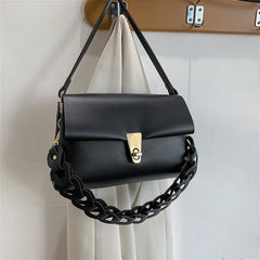 Yellow Leather Flap Shoulder Bag for Women Crossbody Tote Messenger Handbag