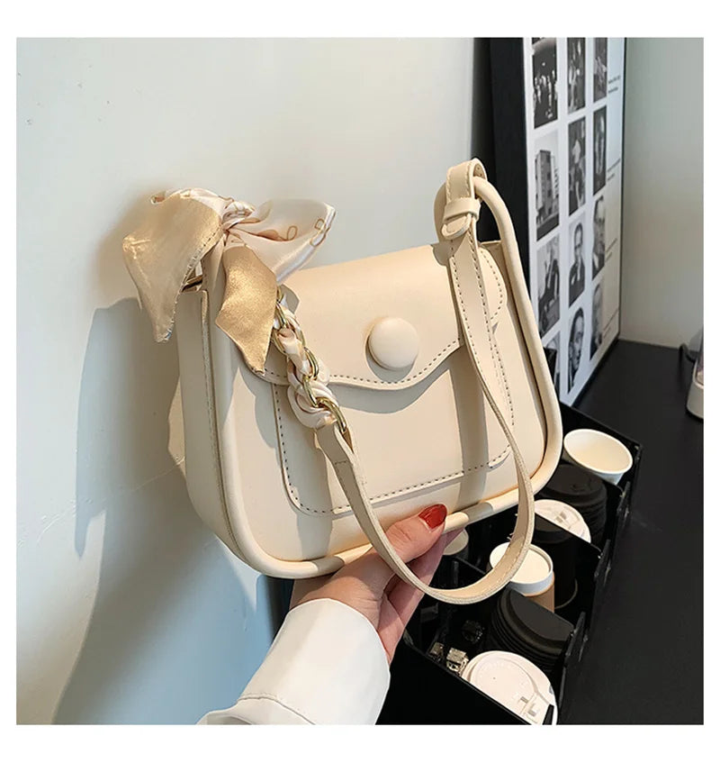 Soft Leather Crossbody Bag with Flap Shoulder, Small