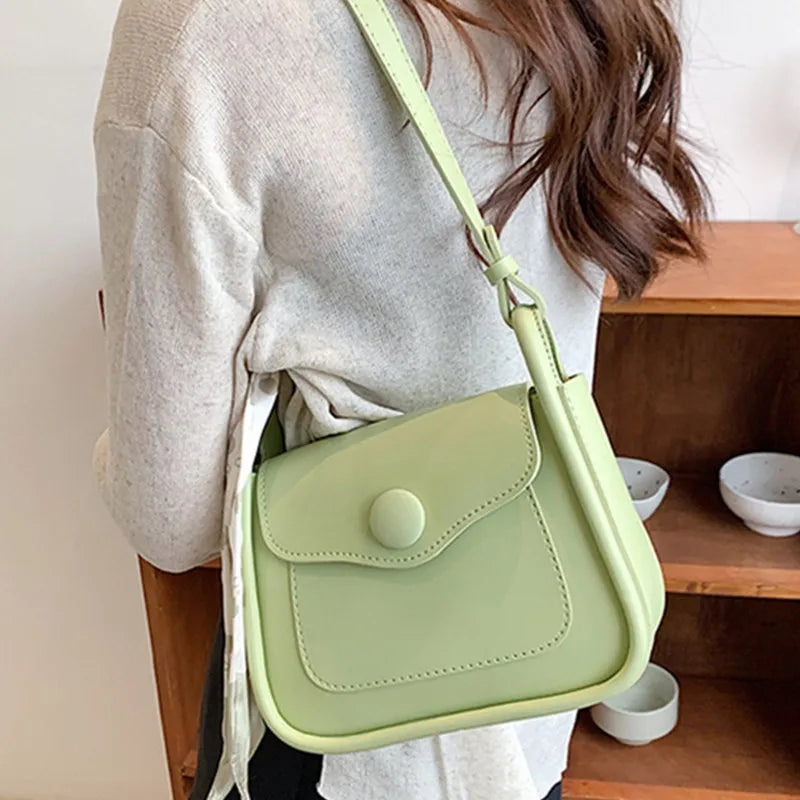 Soft Leather Crossbody Bag with Flap Shoulder, Small