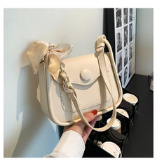 Soft Leather Crossbody Bag with Flap Shoulder, Small