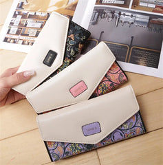 Small Garden Flowers Wallet Long Contrasting Envelope Bag