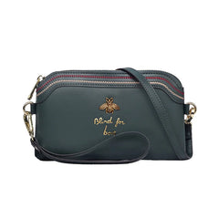 Small Leather Shoulder Bag Women Clutches Bee Crossbody Bags Cowhide Purse