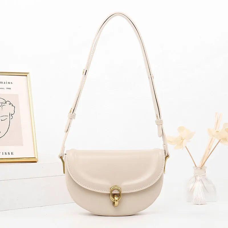 Small Hasp Crossbody Shoulder Bag for Women Summer Leather Ladies Sling Bag