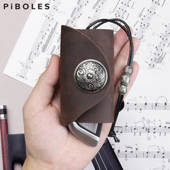 Vintage Leather Key Wallet Holder Housekeeper Key Pouch