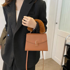 Plush Handle Women's Crossbody Bag Purse Small Handbag