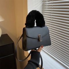 Plush Handle Women's Crossbody Bag Purse Small Handbag