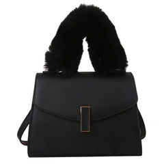 Plush Handle Women's Crossbody Bag Purse Small Handbag