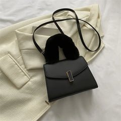 Plush Handle Women's Crossbody Bag Purse Small Handbag