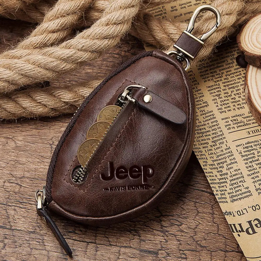 Men's Leather Car Keys Wallet Holder Organizer Keychain Purse