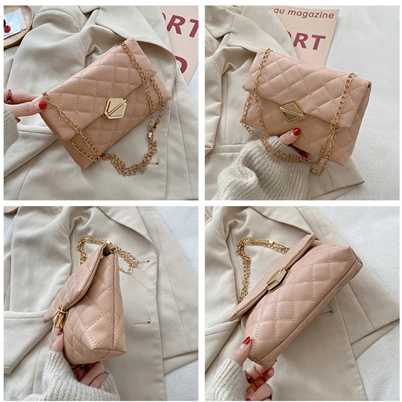 Lingge Embroidery Camera Crossbody Bag Women