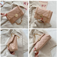 Lingge Embroidery Camera Crossbody Bag Women