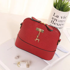 Small Messenger Crossbody Bag Ladies Zipper Handbags Shoulder Bags with Deer Toy