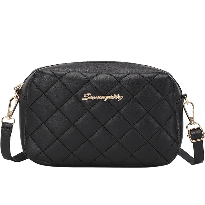 Small Messenger Handbags Lingge Embroidery Camera Shoulder Bag Chain Crossbody