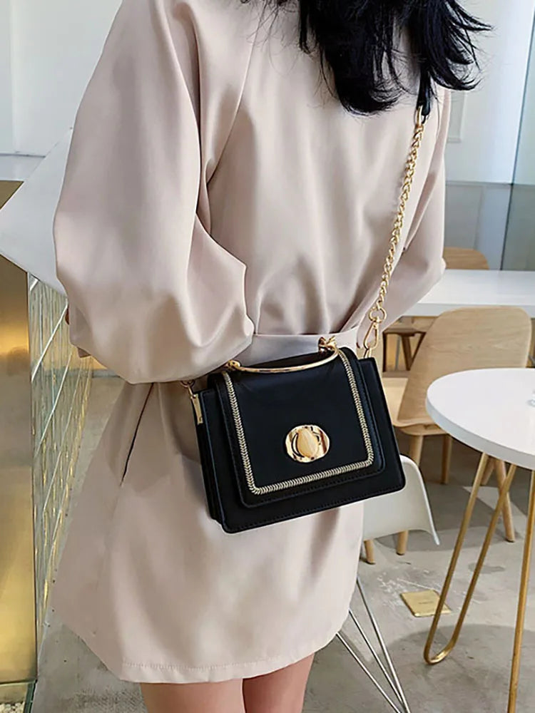 Top Handle Women's Bag Solid Shoulder Crossbody Bags Pu Leather Handbag