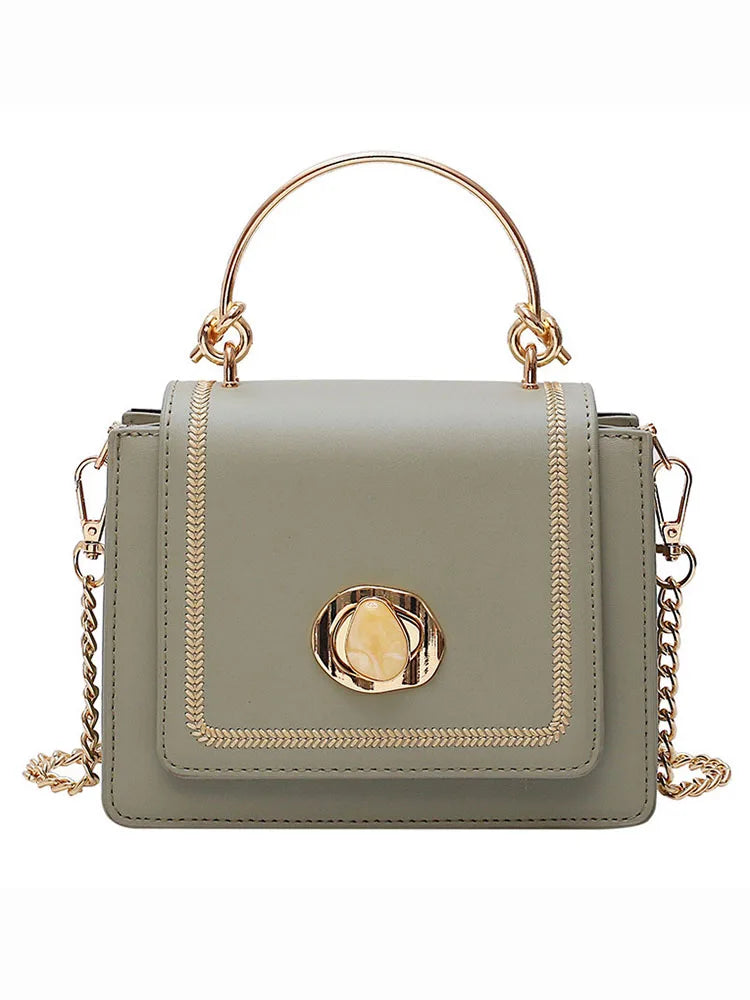 Top Handle Women's Bag Solid Shoulder Crossbody Bags Pu Leather Handbag
