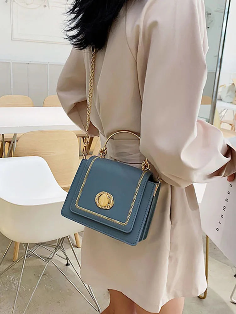 Top Handle Women's Bag Solid Shoulder Crossbody Bags Pu Leather Handbag