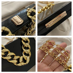Small Box Thick Chain Shoulder Bag Acrylic PVC Chain Women Handbag