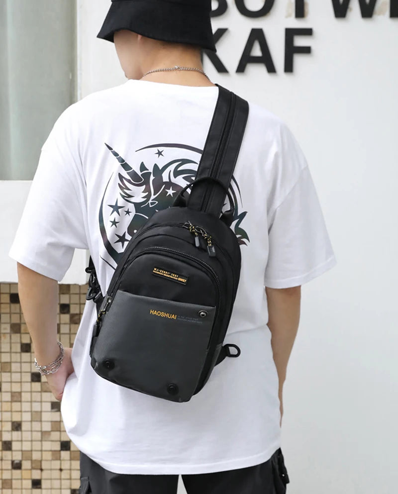 Men's Nylon Backpack Rucksack Military Travel Messenger Cross Body Bag
