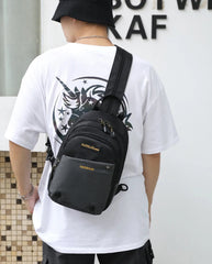 Men's Nylon Backpack Rucksack Military Travel Messenger Cross Body Bag