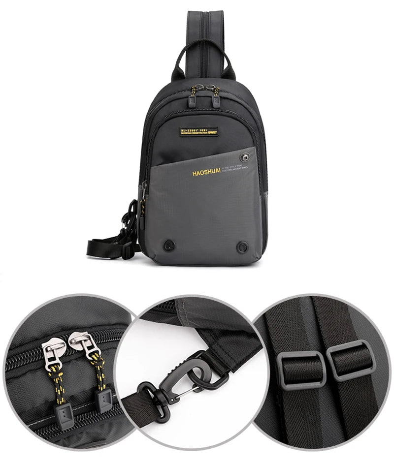 Men's Nylon Backpack Rucksack Military Travel Messenger Cross Body Bag