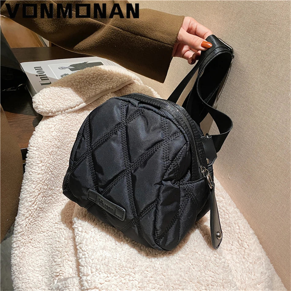 Nylon Quilted Crossbody Bag for Women - Winter Handbag Trend