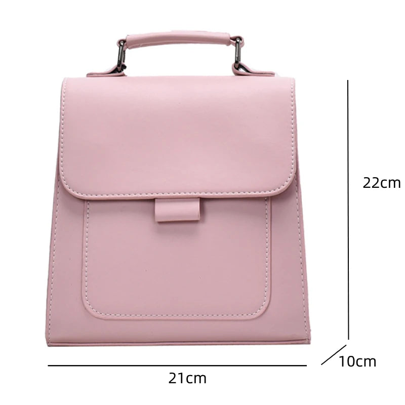 Mini PU Leather Backpack Women Travel Female Bookbag School Bags
