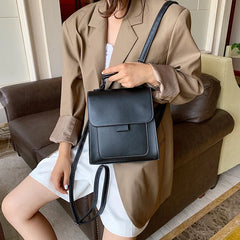 Mini PU Leather Backpack Women Travel Female Bookbag School Bags