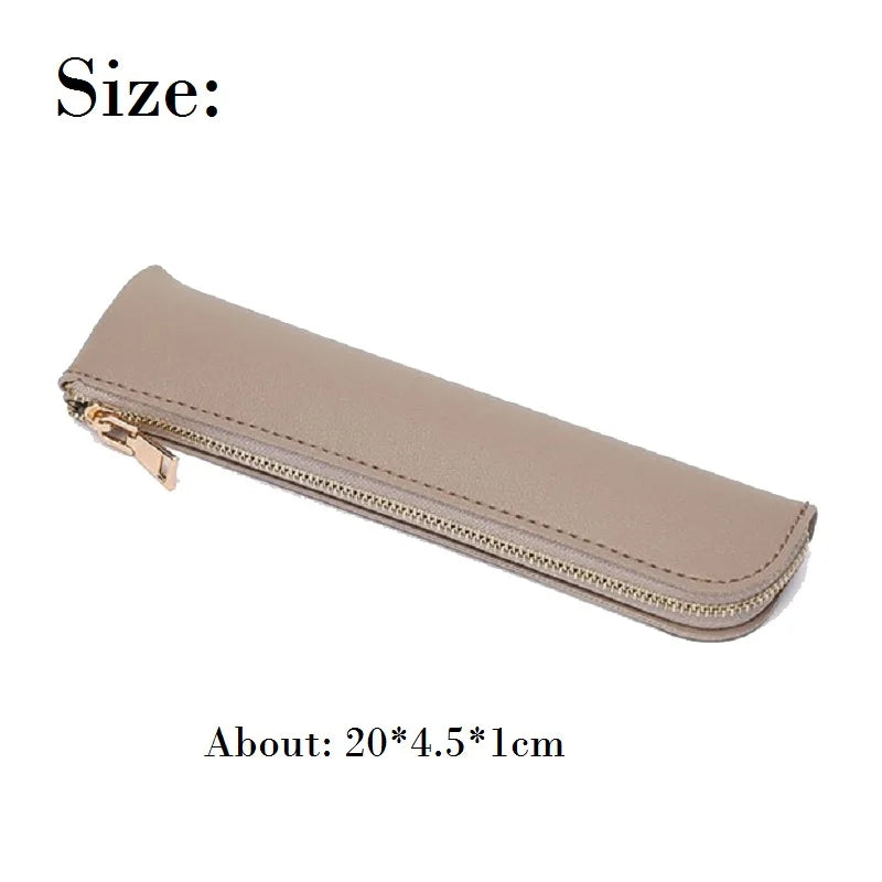 Small Pencil Case Bag Cosmetic Bag Durable Zipper Pu Leather Makeup Pouch