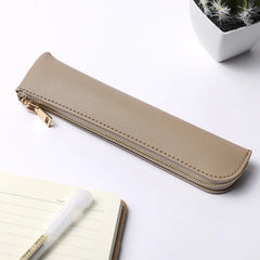 Small Pencil Case Bag Cosmetic Bag Durable Zipper Pu Leather Makeup Pouch