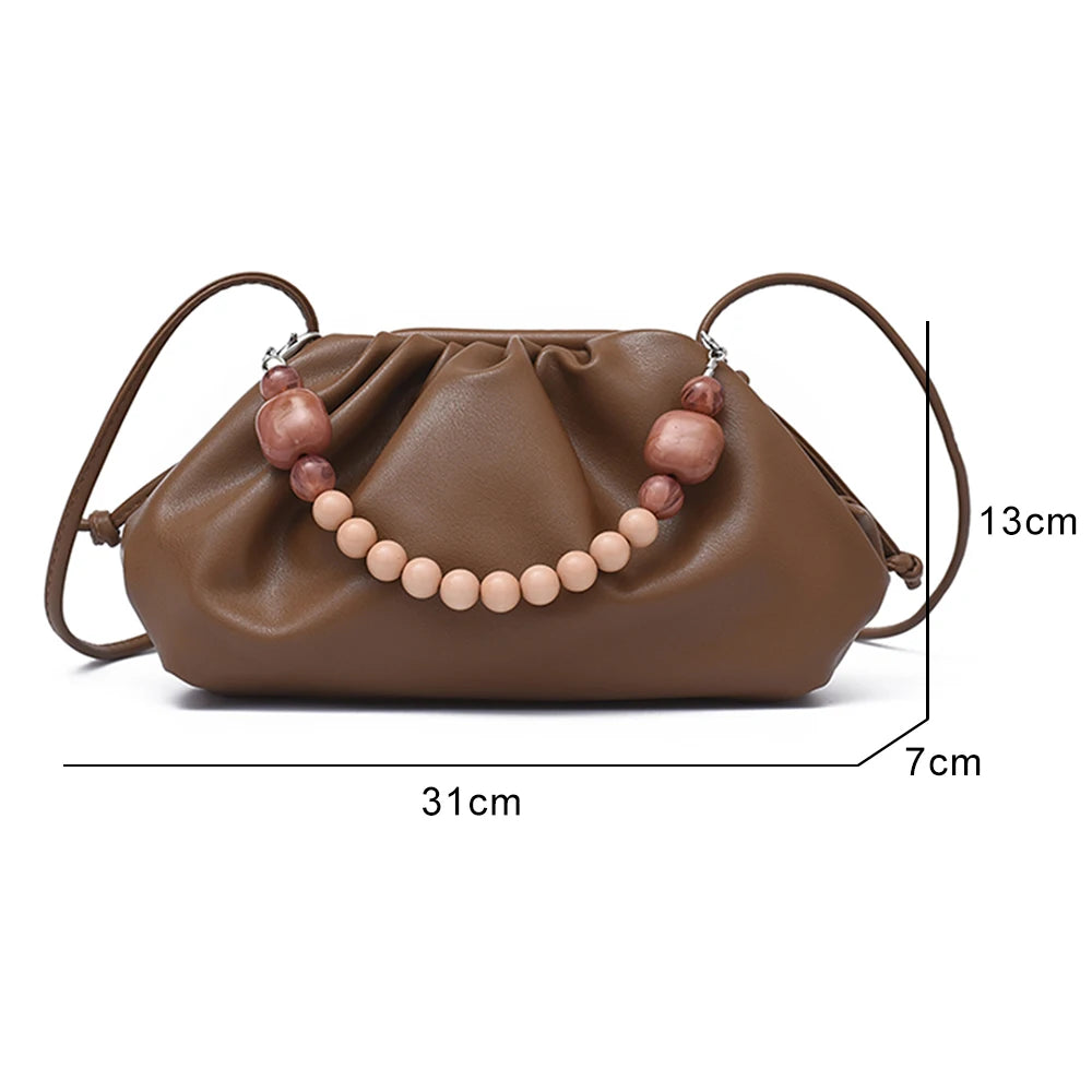 Pleated Women's Shoulder Bag Crossbody Chain Handbag