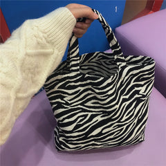 Leopard Jacquard Portable Shoulder Bag Lightweight Tote Handbag