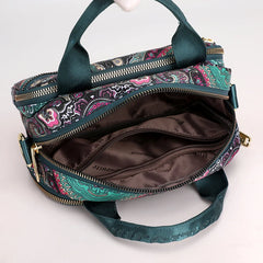 Small Purple Flower Nylon Shoulder Bag for Women