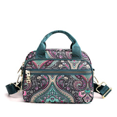 Small Purple Flower Nylon Shoulder Bag for Women