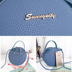 Pu Leather Women Crossbody Circular Bag Messenger Shoulder Bag