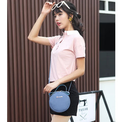Pu Leather Women Crossbody Circular Bag Messenger Shoulder Bag