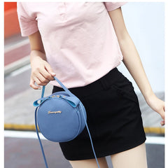 Pu Leather Women Crossbody Circular Bag Messenger Shoulder Bag