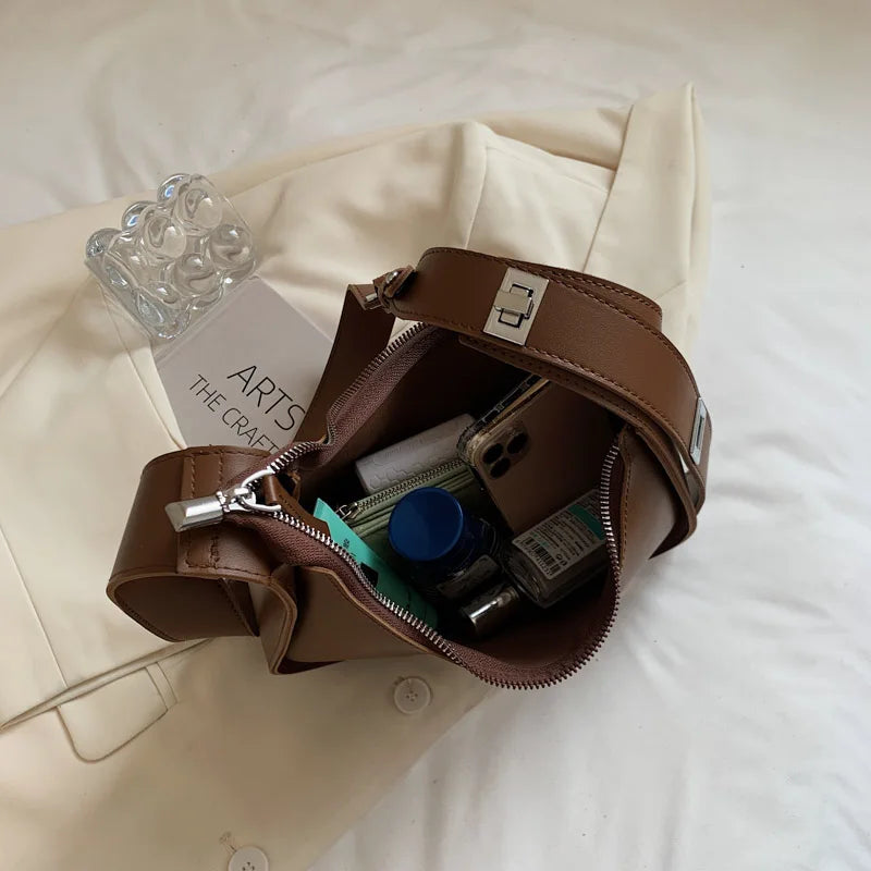 Vintage Bucket Crossbody Bag Women Shoulder Bag All-match Messenger Handbag
