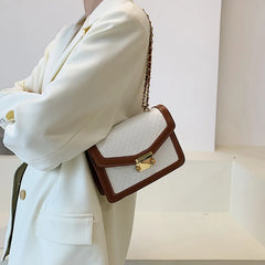 Vintage Square Messenger Bag Chain Crossbody - Women's Shoulder Handbags