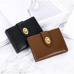 Small Purse Female Short Style Pure Color High-end Student Ins Multi-card Thin