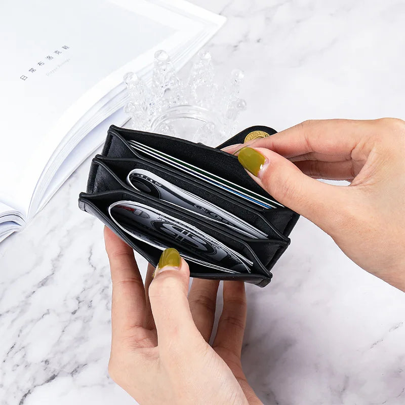 Small Purse Female Short Style Pure Color High-end Student Ins Multi-card Thin